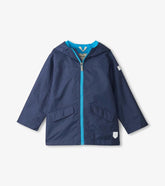 Girls/Boys Navy Zip-Up Lightweight Rain Jacket | Hatley Rainwear