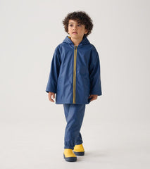 Girls/Boys Navy Zip-Up Rain Jacket | Hatley Rainwear