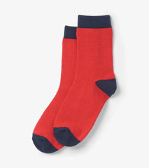 Girls/Boys Red & Navy Crew Socks | Hatley Footwear