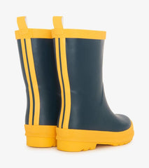 Girls/Boys/Baby & Toddler Navy & Yellow Matte Rain Boots | Hatley Rainwear