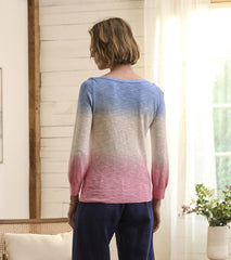 Women 3/4 Sleeve Knit Breton- Sunset Dip Dye | Hatley Sweaters