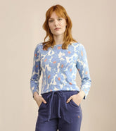 Women 3/4 Sleeve Knit Breton - Textured Poppies | Hatley Sweaters