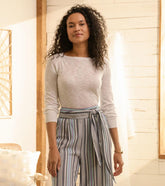 Women 3/4 Sleeve Knit Breton - White | Hatley Sweaters