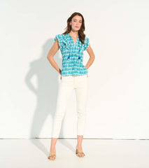 Women Alexa Popover Top - Painted Triangles | Hatley Tops