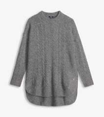 Women Cable Knit Tunic - Charcoal Heather | Hatley Sweaters