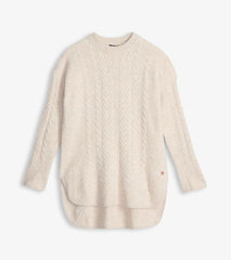 Women Cable Knit Tunic - Oatmeal Heather | Hatley Sweaters