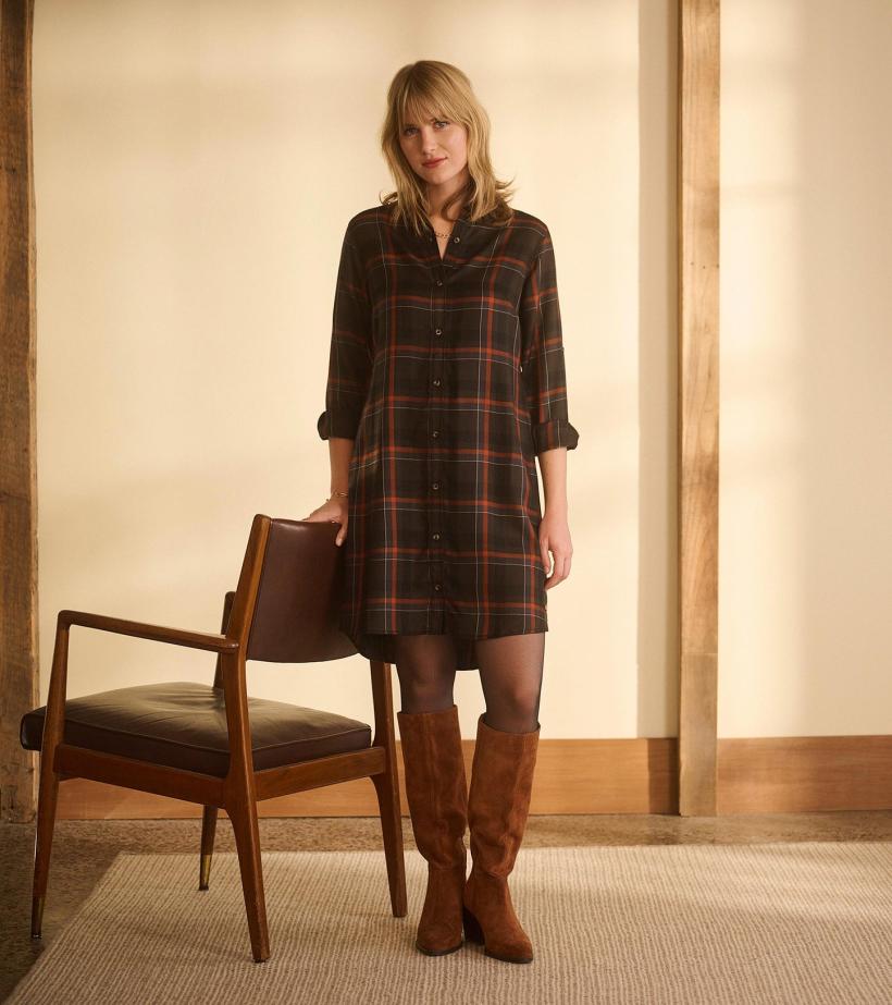 Women Cara Shirt Dress - Autumn Plaid | Hatley Dresses