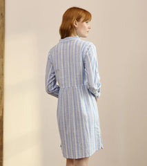 Women Cara Shirt Dress - Light Blue Stripes | Hatley Dresses