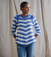 Women Chevron Swing Sweater - Navy Blue | Hatley Sweaters