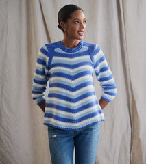 Women Chevron Swing Sweater - Navy Blue | Hatley Sweaters