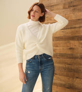 Women Cross Over Sweater - Winter White | Hatley Sweaters