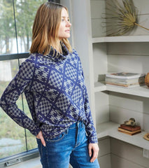 Women Funnel Neck Top - Patriot Checks | Hatley Tops