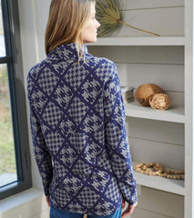 Women Funnel Neck Top - Patriot Checks | Hatley Tops