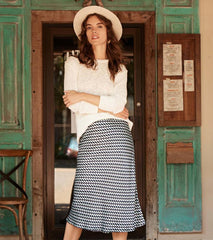 Women Grace Midi Skirt - Graphic Leaves | Hatley Bottoms