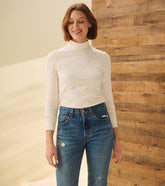 Women Mock Neck Top - Cream White | Hatley Tops