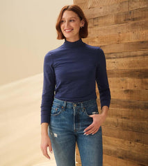Women Mock Neck Top - Patriot Blue | Hatley Tops