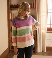 Women Mock Neck Tunic - Sunrise Colour Block | Hatley Sweaters