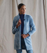 Women Open Front Jacket - Blue Check | Hatley Tops