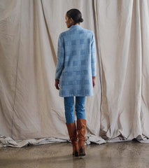 Women Open Front Jacket - Blue Check | Hatley Tops