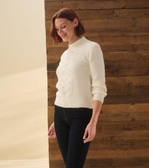 Women Petal Cable Sweater - Winter White | Hatley Sweaters