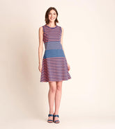 Women Sarah Dress - Navy And Coral Stripes | Hatley Dresses