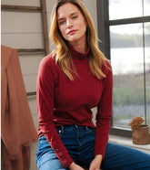 Women Snap Sleeve Turtleneck - Madder Brown | Hatley Tops