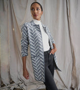 Women Sweater Blazer - Grey Chevron | Hatley Sweaters