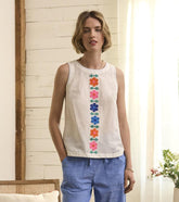 Women Tessa Tank Top - Embroidered Flowers | Hatley Tops