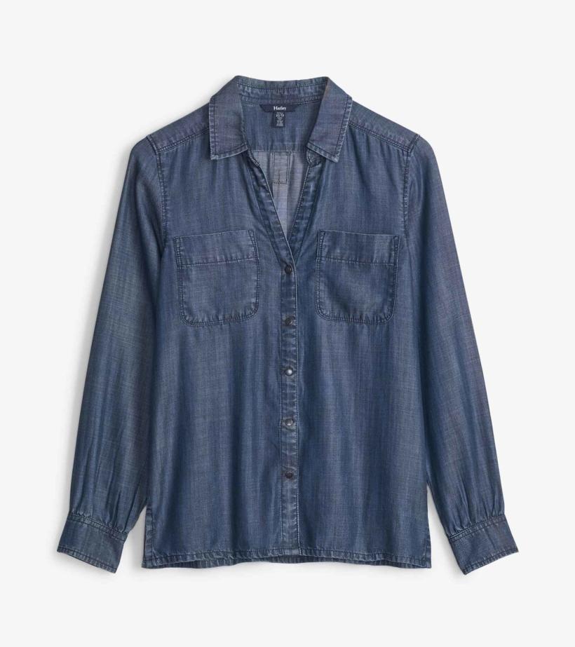 Women Utility Buttondown - Maritime Denim Wash | Hatley Tops
