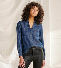 Women Utility Buttondown - Maritime Denim Wash | Hatley Tops