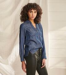 Women Utility Buttondown - Maritime Denim Wash | Hatley Tops