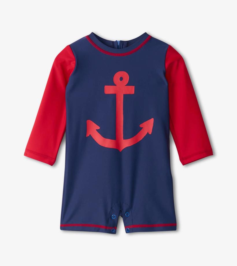 Baby &amp; Toddler Baby Boys Nautical Anchor One-Piece Rashguard | Hatley Swimwear