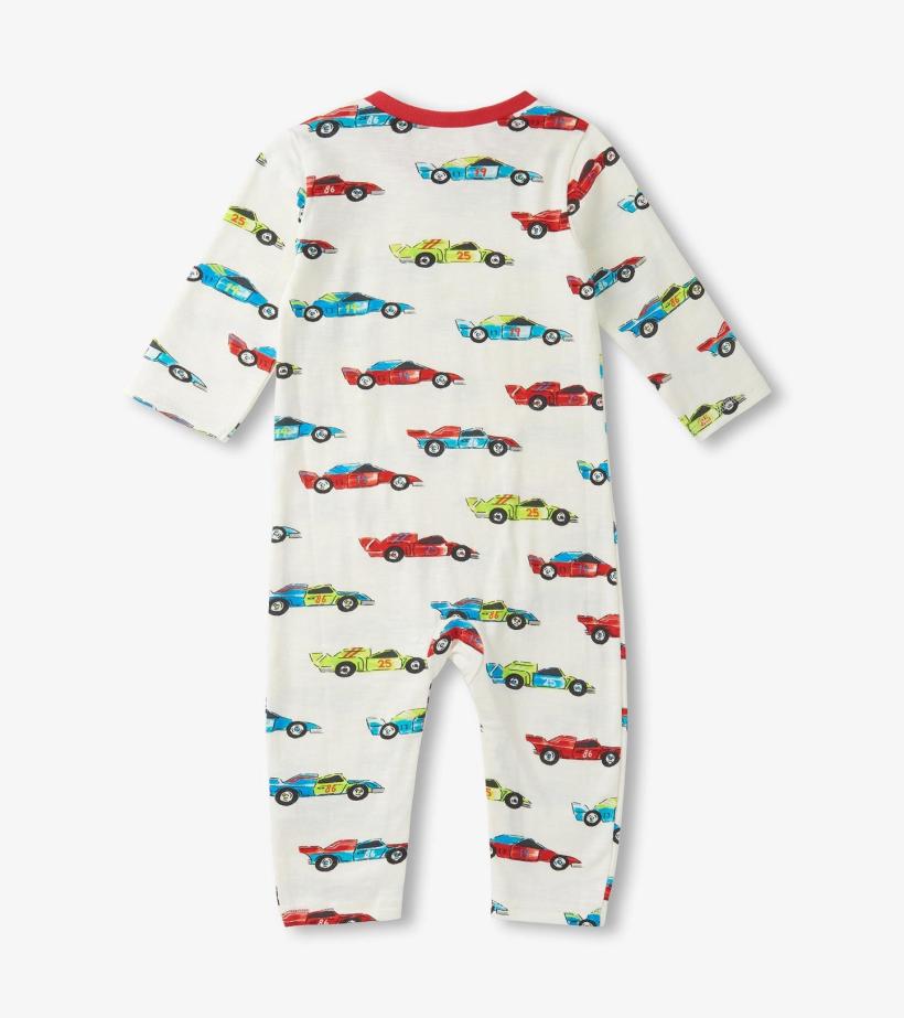 Baby &amp; Toddler Baby Boys Water Colour Racecars Long Sleeve Romper | Hatley Rompers