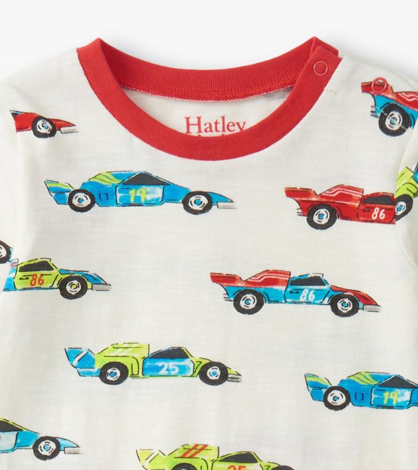 Baby &amp; Toddler Baby Boys Water Colour Racecars Long Sleeve Romper | Hatley Rompers