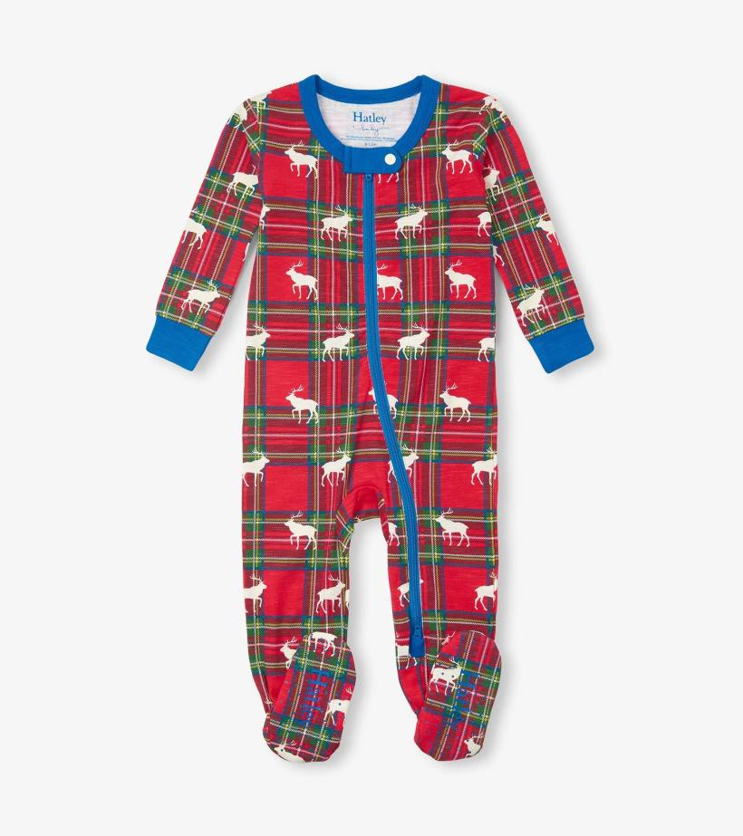 Baby &amp; Toddler Baby Elk Plaid Cotton Footed Sleeper | Hatley Sleepwear