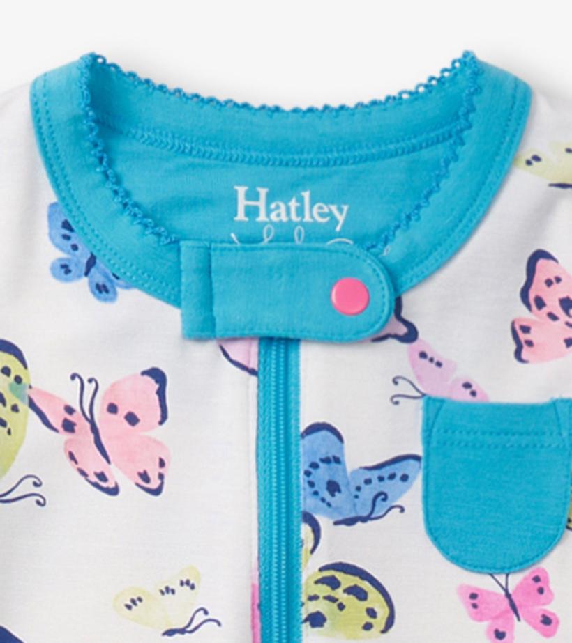 Baby &amp; Toddler Baby Girls Big Butterflies Footed Sleeper | Hatley Sleepwear