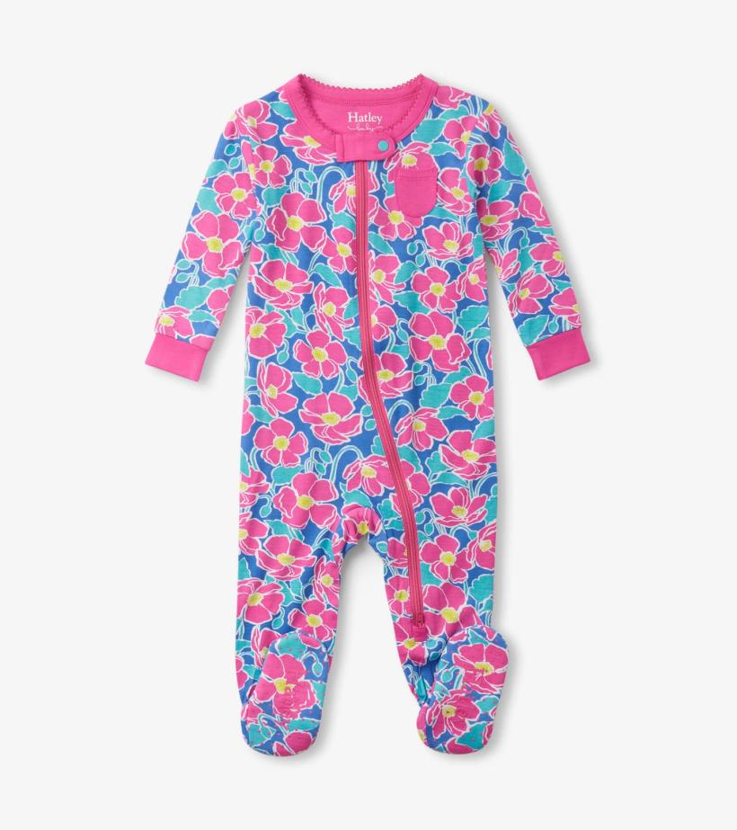 Baby &amp; Toddler Baby Girls Big Poppies Footed Sleeper | Hatley Sleepwear