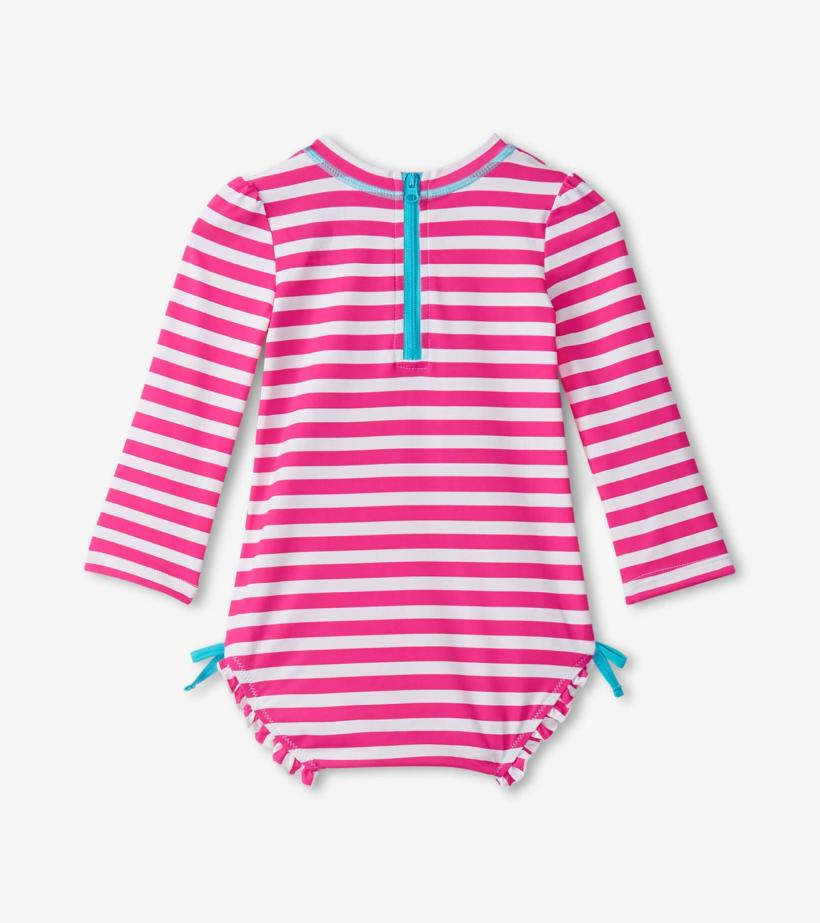 Baby &amp; Toddler Baby Girls Candy Stripes Rashguard Swimsuit | Hatley Swimwear