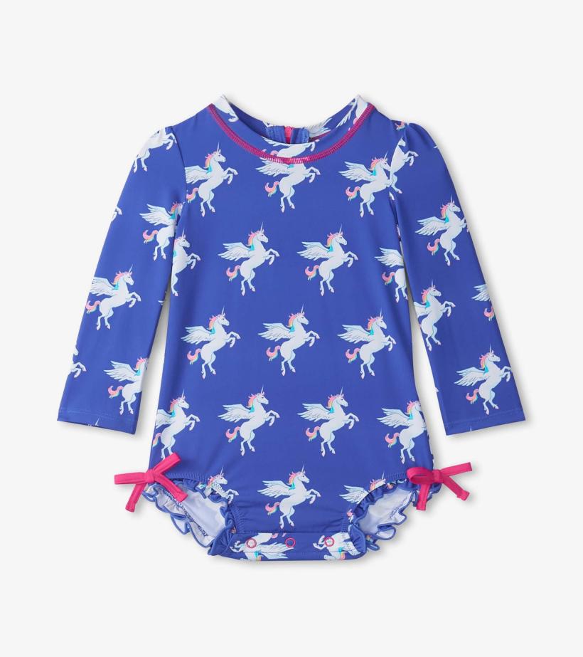 Baby &amp; Toddler Baby Girls Dazzling Unicorn Rashguard Swimsuit | Hatley Swimwear