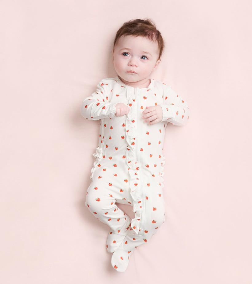 Baby &amp; Toddler Baby Girls Ditsy Strawberries Footed Sleeper | Hatley Sleepwear