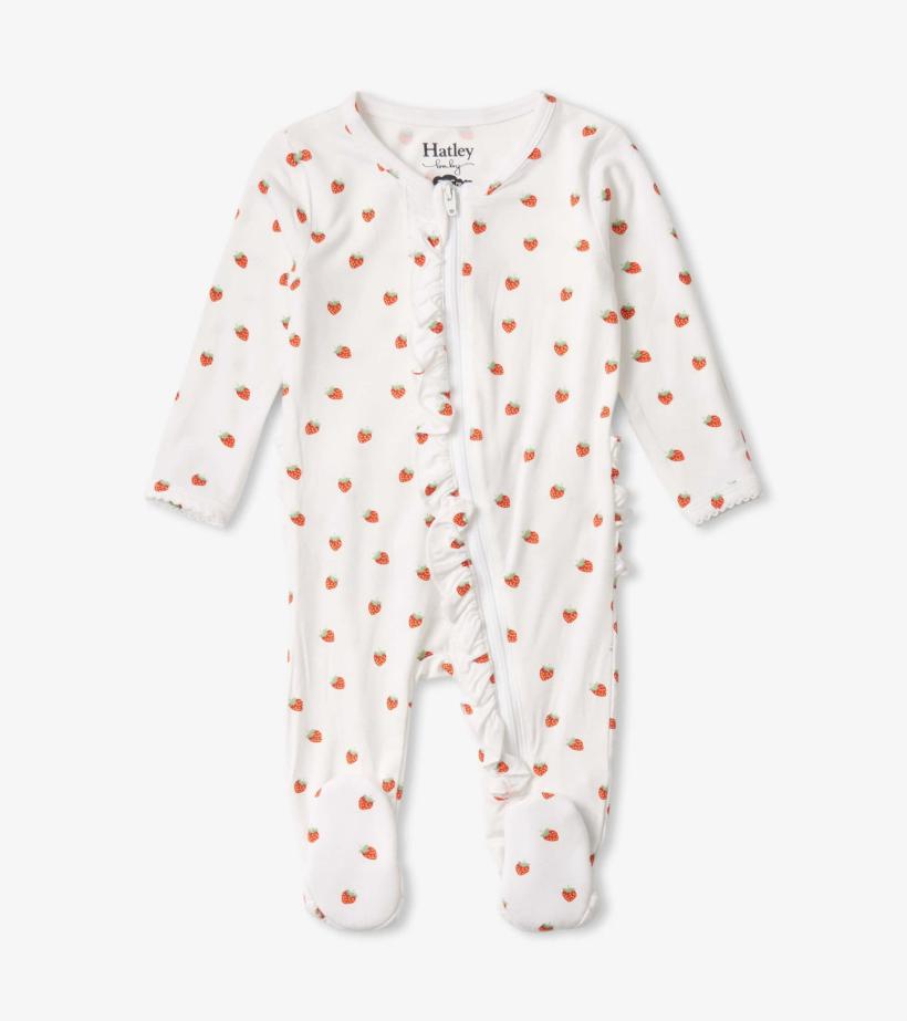 Baby &amp; Toddler Baby Girls Ditsy Strawberries Footed Sleeper | Hatley Sleepwear
