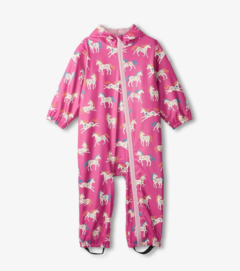 Baby &amp; Toddler Baby Girls Folksy Unicorns Rain Suit | Hatley Rainwear