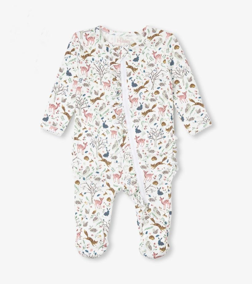 Baby &amp; Toddler Baby Girls Happy Forest Ruffle Bum Bamboo Sleeper | Hatley Sleepwear