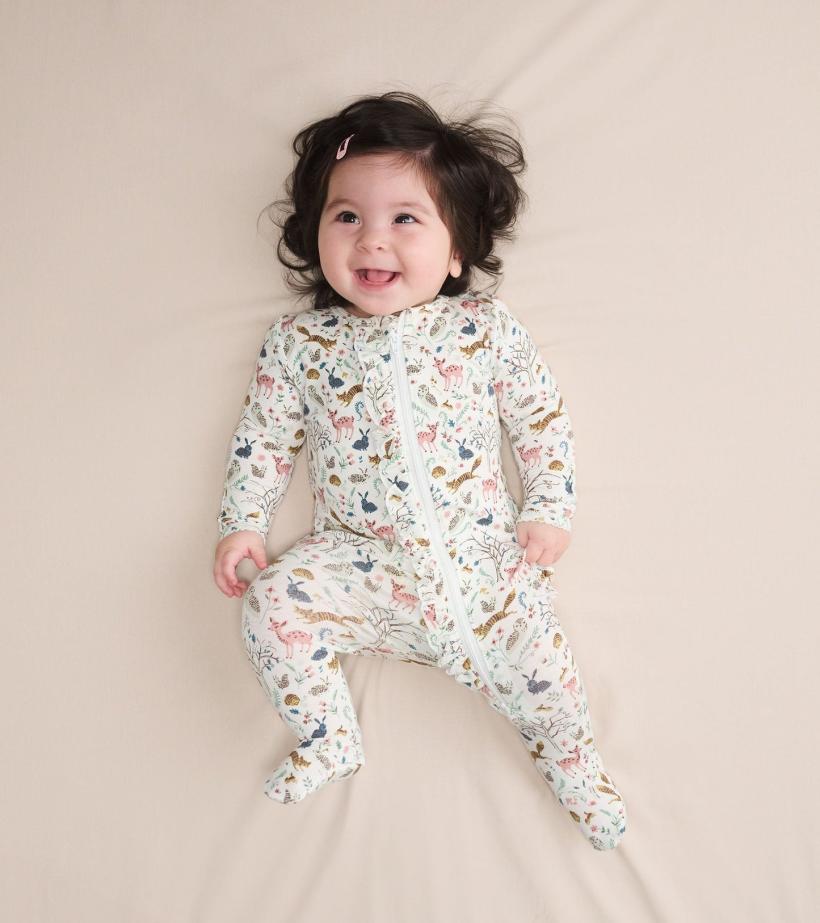 Baby &amp; Toddler Baby Girls Happy Forest Ruffle Bum Bamboo Sleeper | Hatley Sleepwear