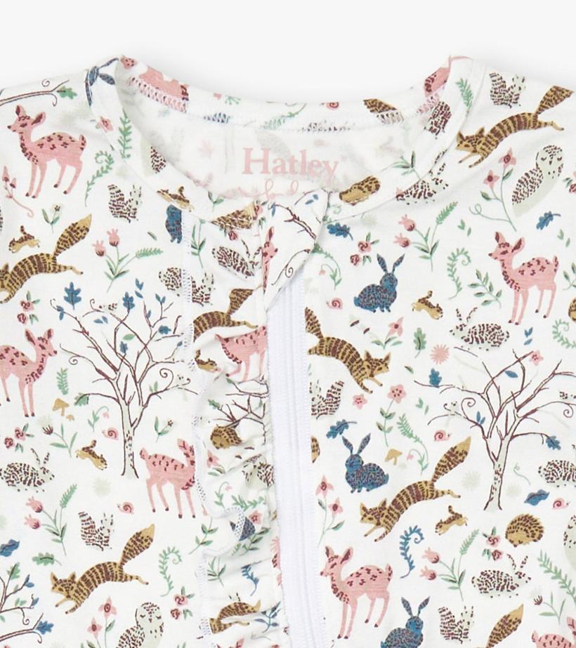 Baby &amp; Toddler Baby Girls Happy Forest Ruffle Bum Bamboo Sleeper | Hatley Sleepwear