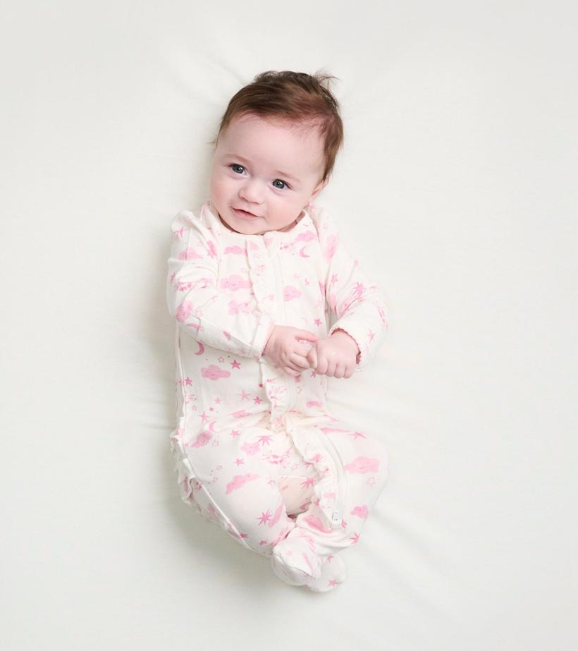 Baby &amp; Toddler Baby Girls Pink Starry Night Footed Sleeper | Hatley Sleepwear