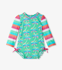 Baby &amp; Toddler Baby Girls Rainbow Palm Rashguard Swimsuit | Hatley Swimwear