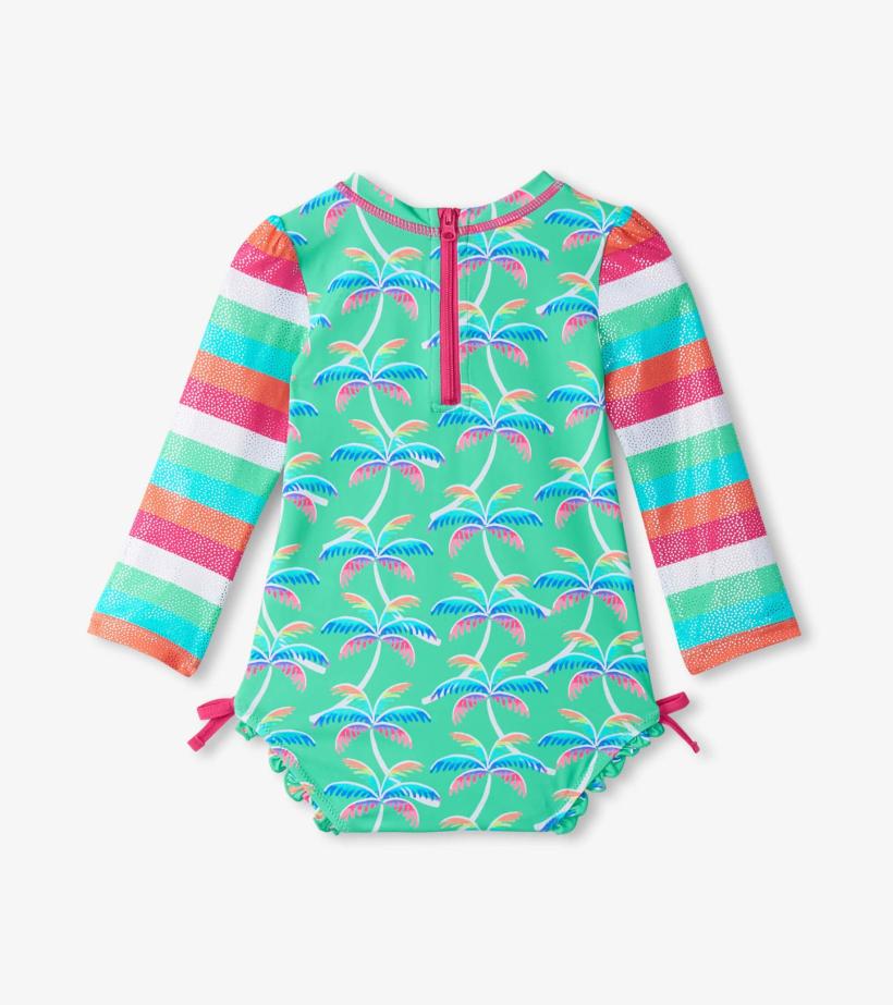 Baby &amp; Toddler Baby Girls Rainbow Palm Rashguard Swimsuit | Hatley Swimwear