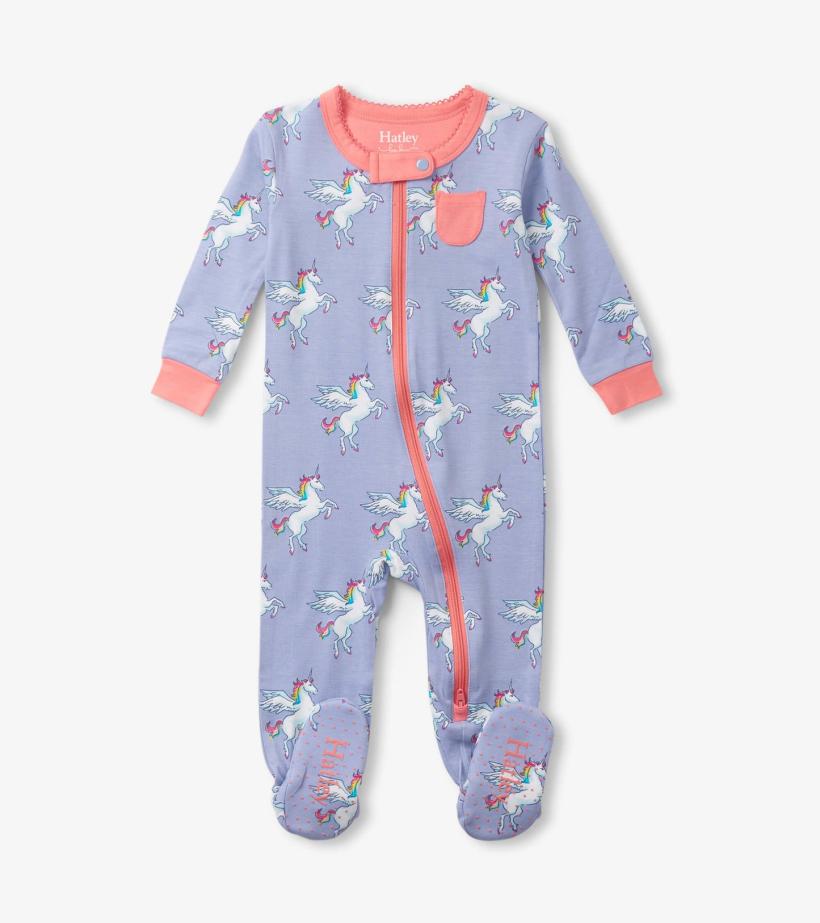 Baby &amp; Toddler Baby Girls Rainbow Unicorn Footed Sleeper | Hatley Sleepwear