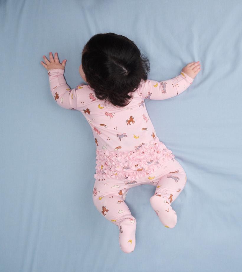 Baby &amp; Toddler Baby Girls Whimsical Ponies Ruffle Bum Bamboo Sleeper | Hatley Sleepwear